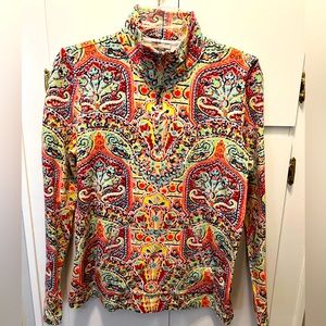 T by Talbots French terry 1/4 zip with kangaroo pocket. Great for spring!